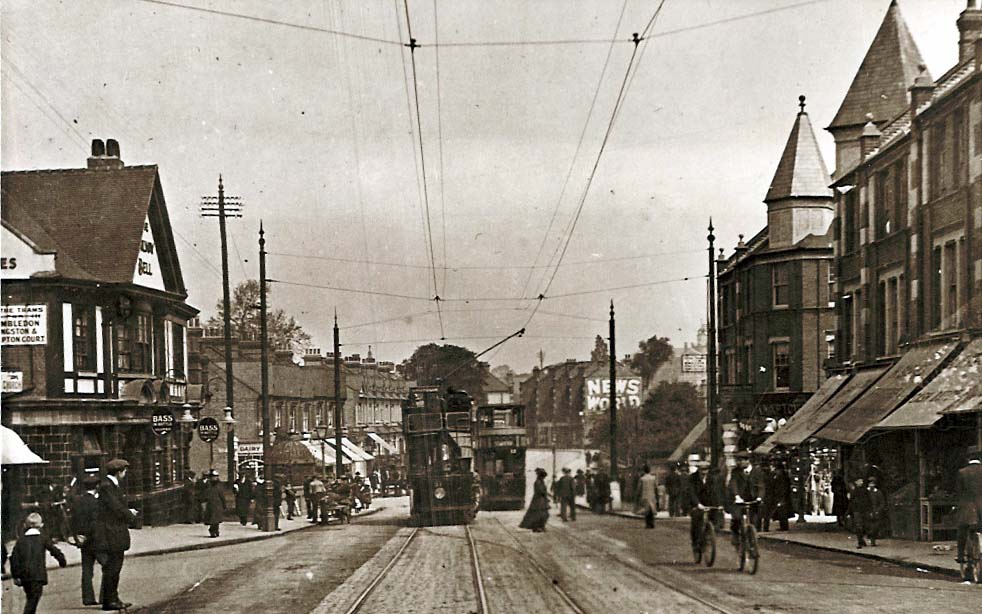Tram terminus in Mitcham Road, Tooting
