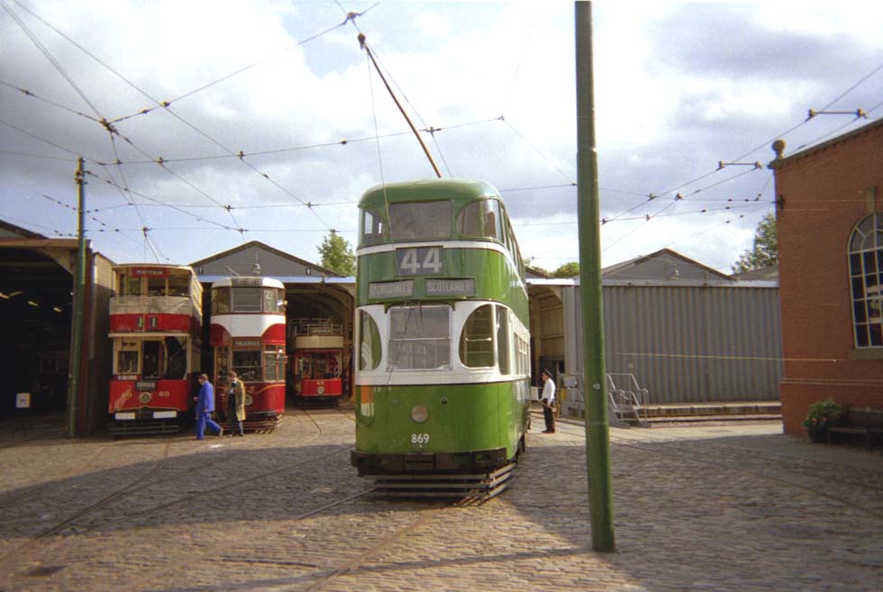  Liverpool Tram #869 at the Crich Tramway Village Depot 