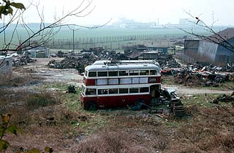 Portsmouth Trolleybuses at Southern Counties Demolition, at Hilsea