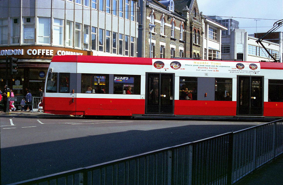  The West Croydon Crossing with a tram about to enter Station Road 