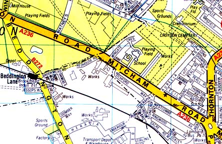 Mitcham area map in the 1950's