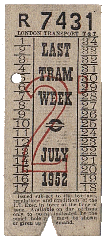 Last Tram Week ticket [1952]